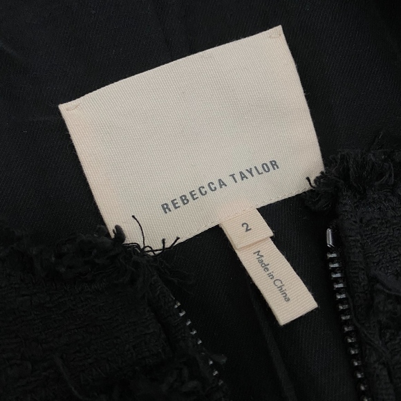 REBECCA TAYLOR Tweed Cotton Raw Hem Jacket - Picture 5 of 6